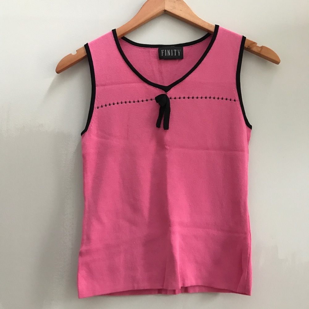 Pink and black business casual top!